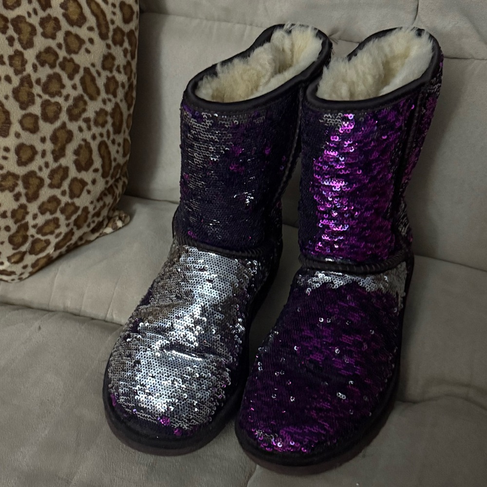UGG Purple and Silver Sequin Women's Boots